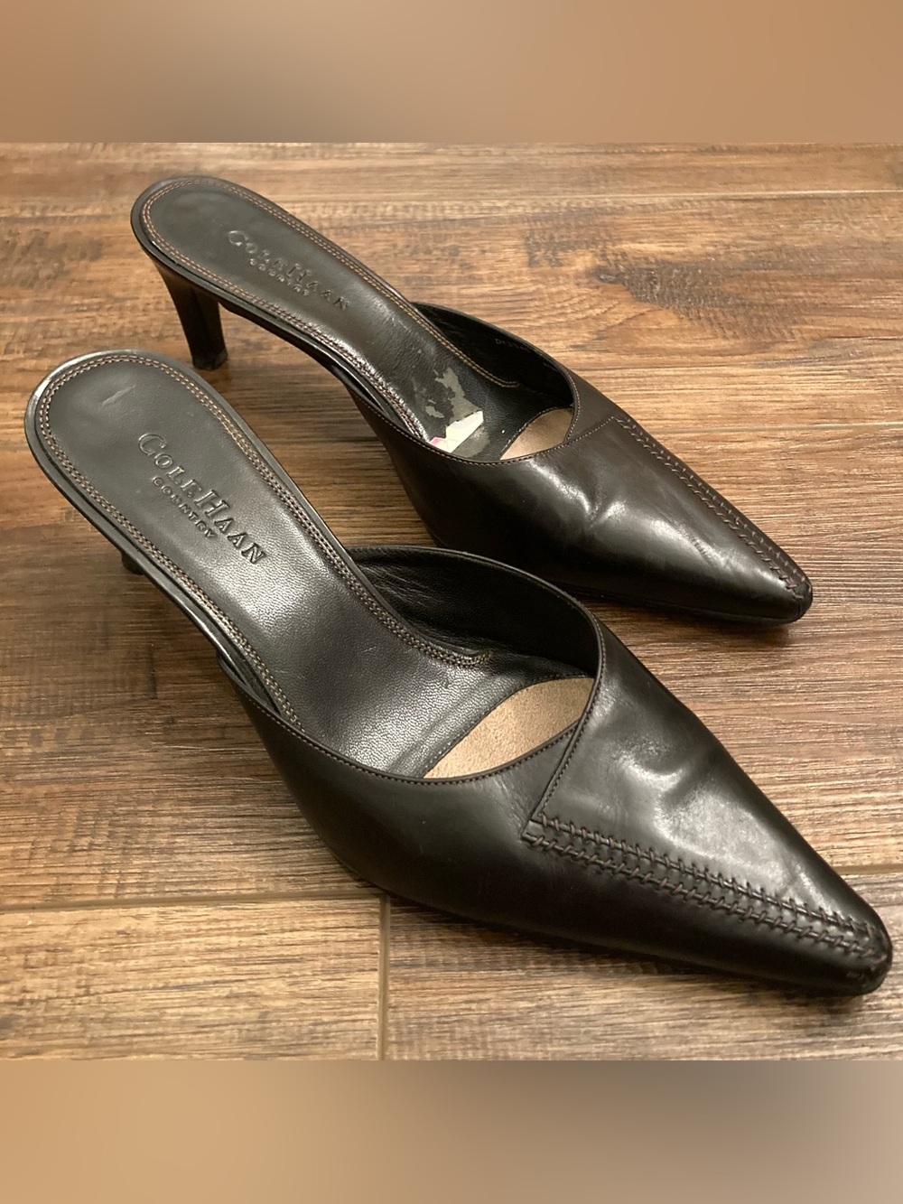 Cole Haan Country Women’s Leather Pointed Toe Mule Heels